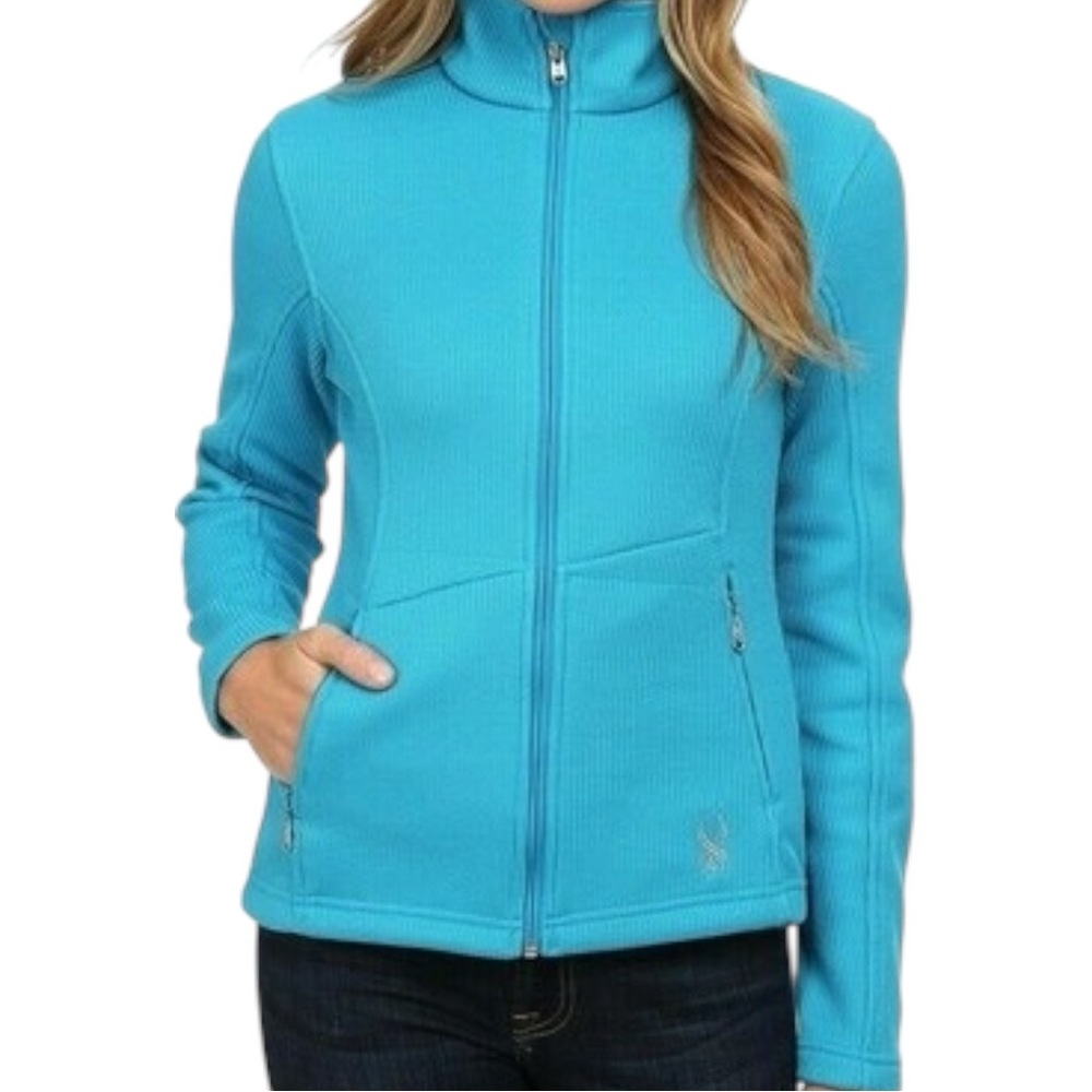 Spyder Endure Core Full Zip Mid-weight Sweater Size Medium in Blue Riviera